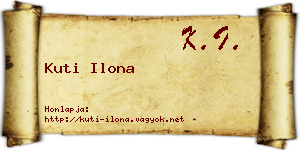 Kuti Ilona névjegykártya